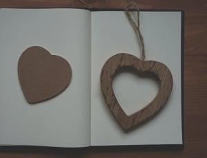 brown wooden heart cutout wall art thumbnail