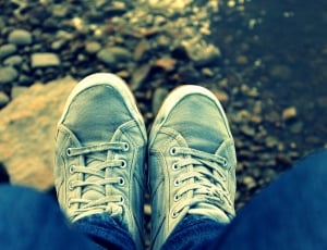 green and white suede lace up shoes thumbnail