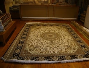 white brown and black persian area rug thumbnail