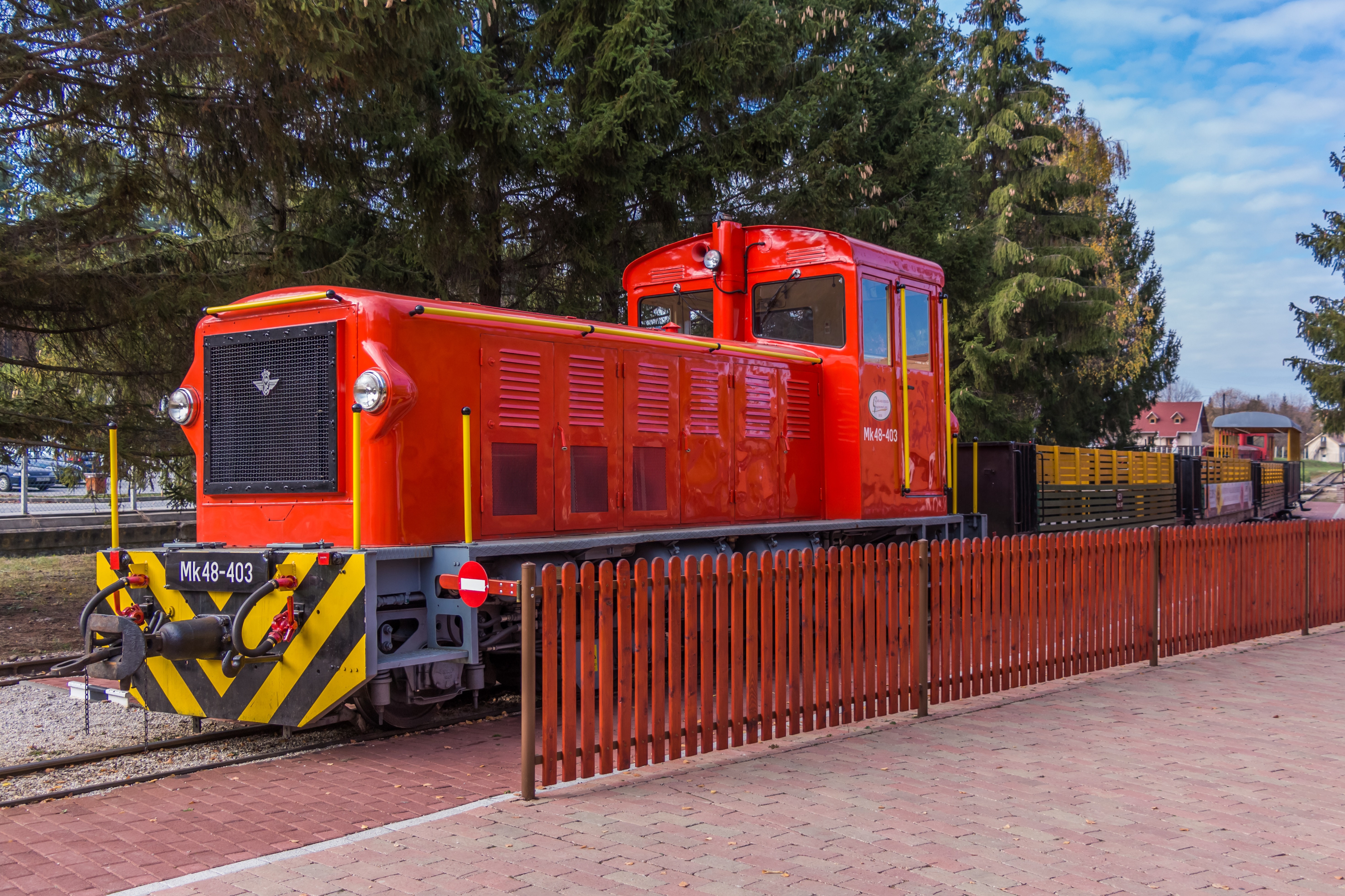 red and yellow train
