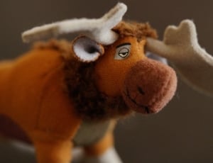 white and brown moose plush toy thumbnail