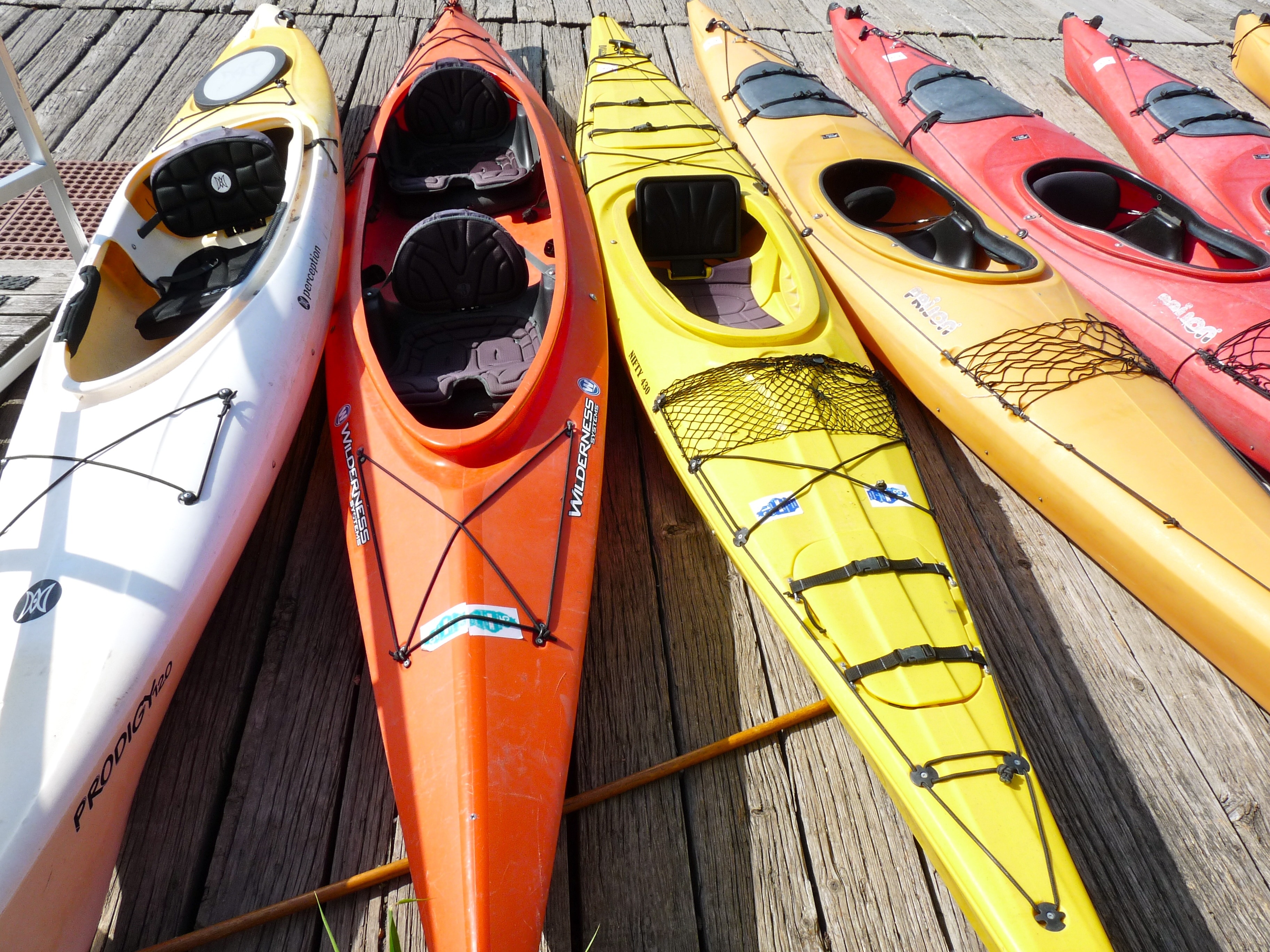 Kayaks, Dock, Sport, Boat, Color, outdoors, no people