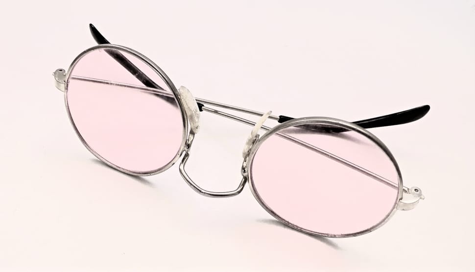 silver and black framed eyeglasses preview
