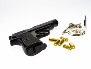 black pistol and bullets thumbnail