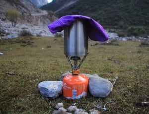 orange and gray portable gas range stove thumbnail