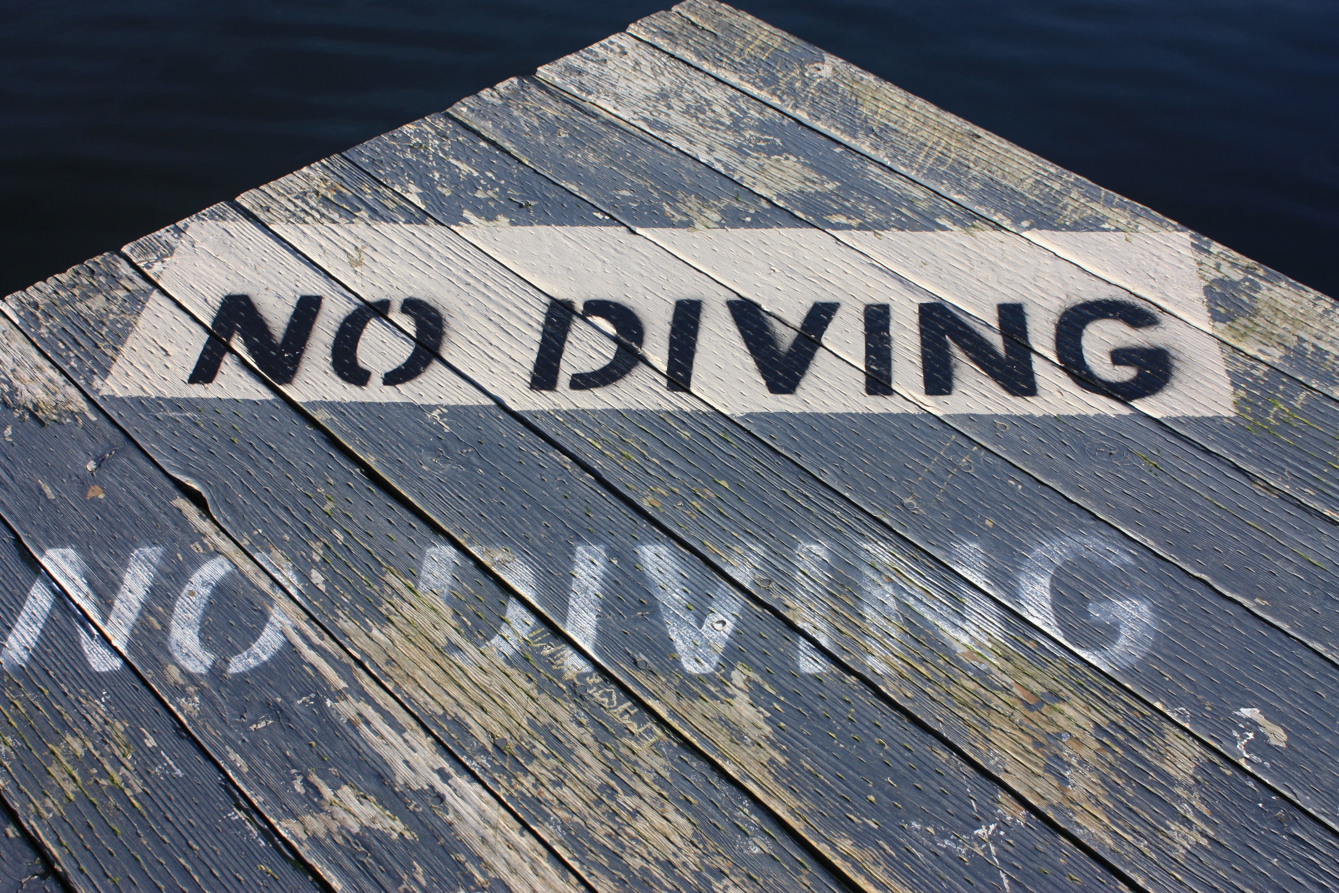 Lake, Diving, Old, Dock, Wood, text, communication