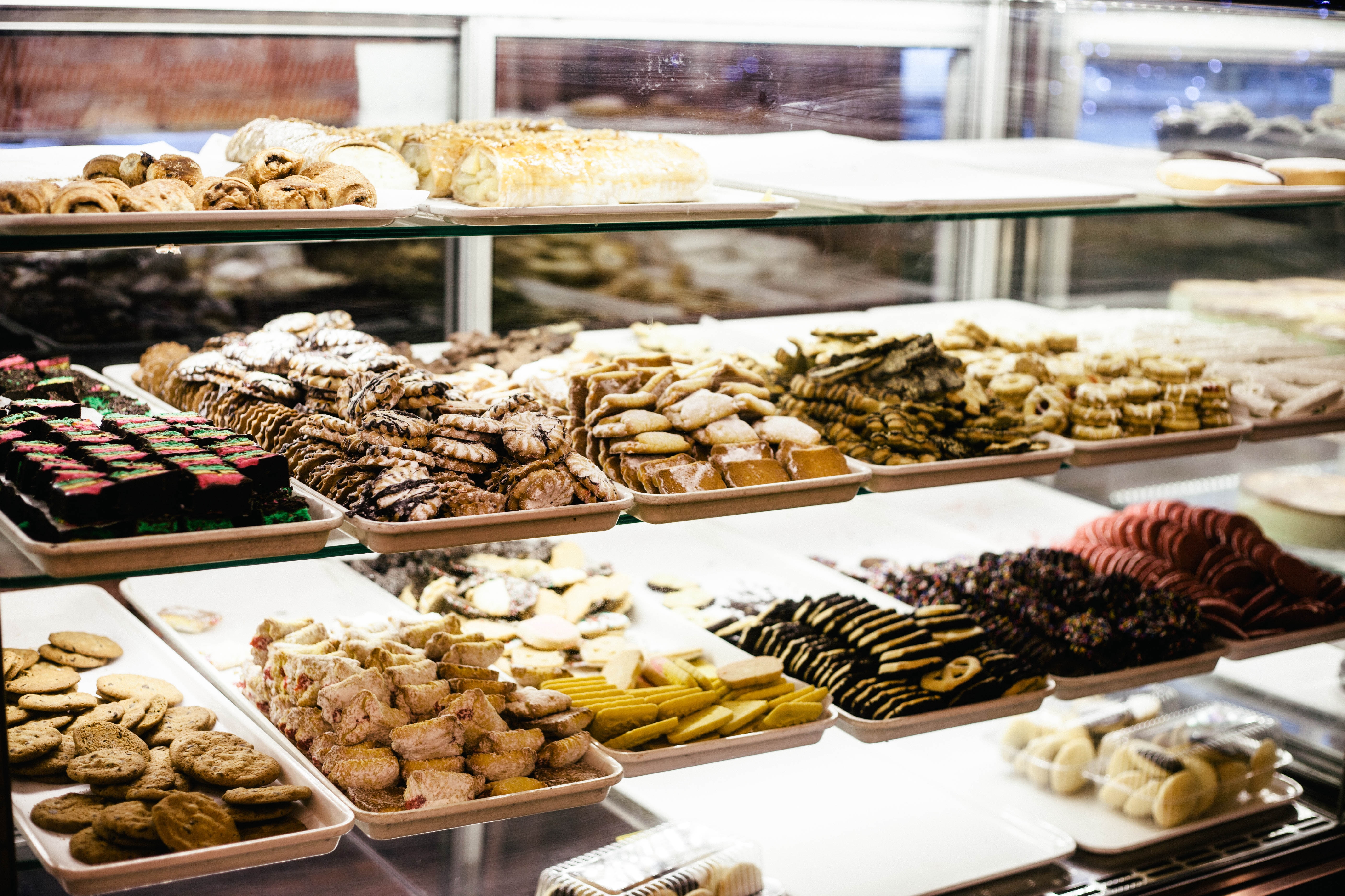 assorted cookies and pastry display