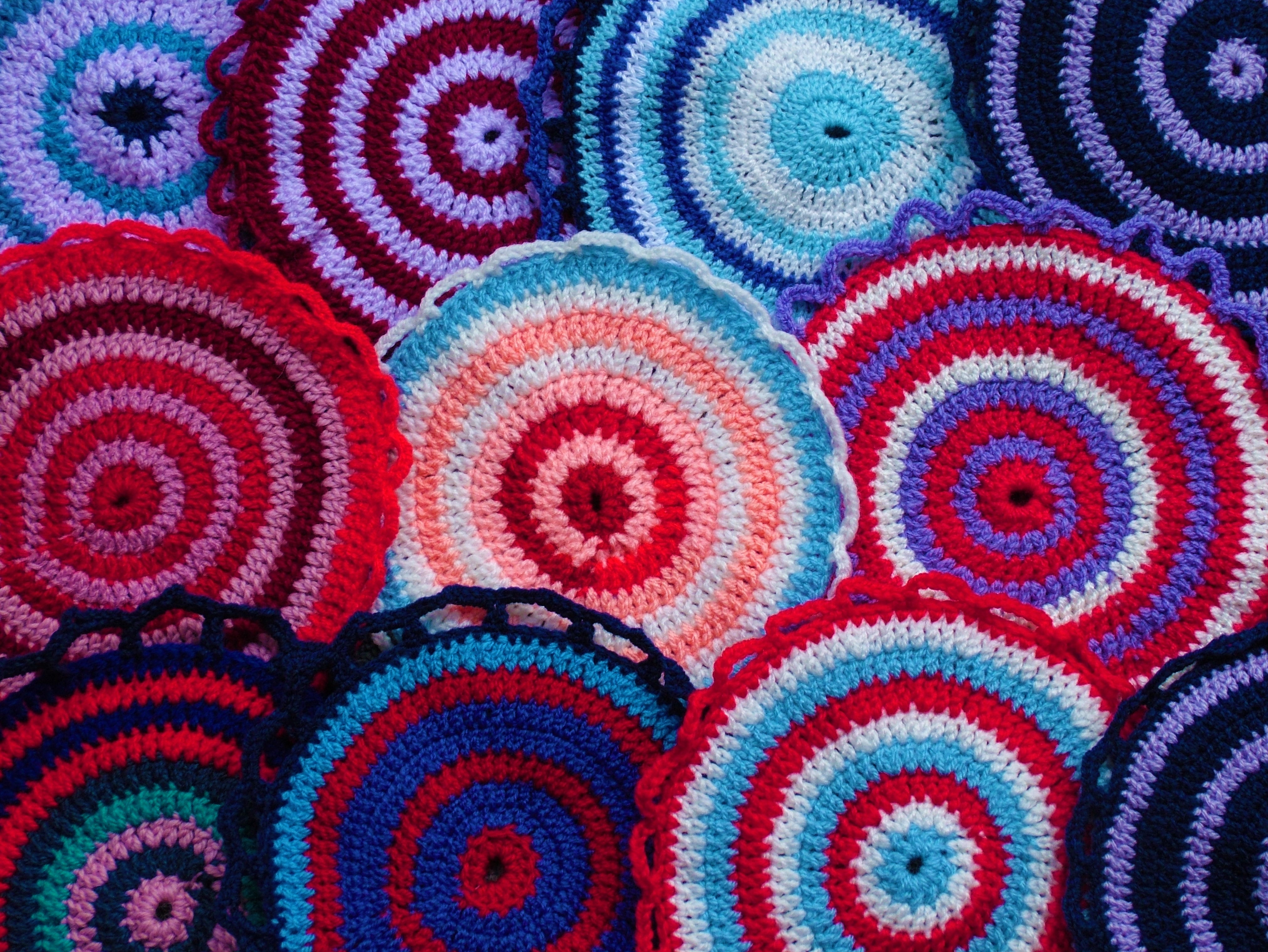 crochet trivet lot