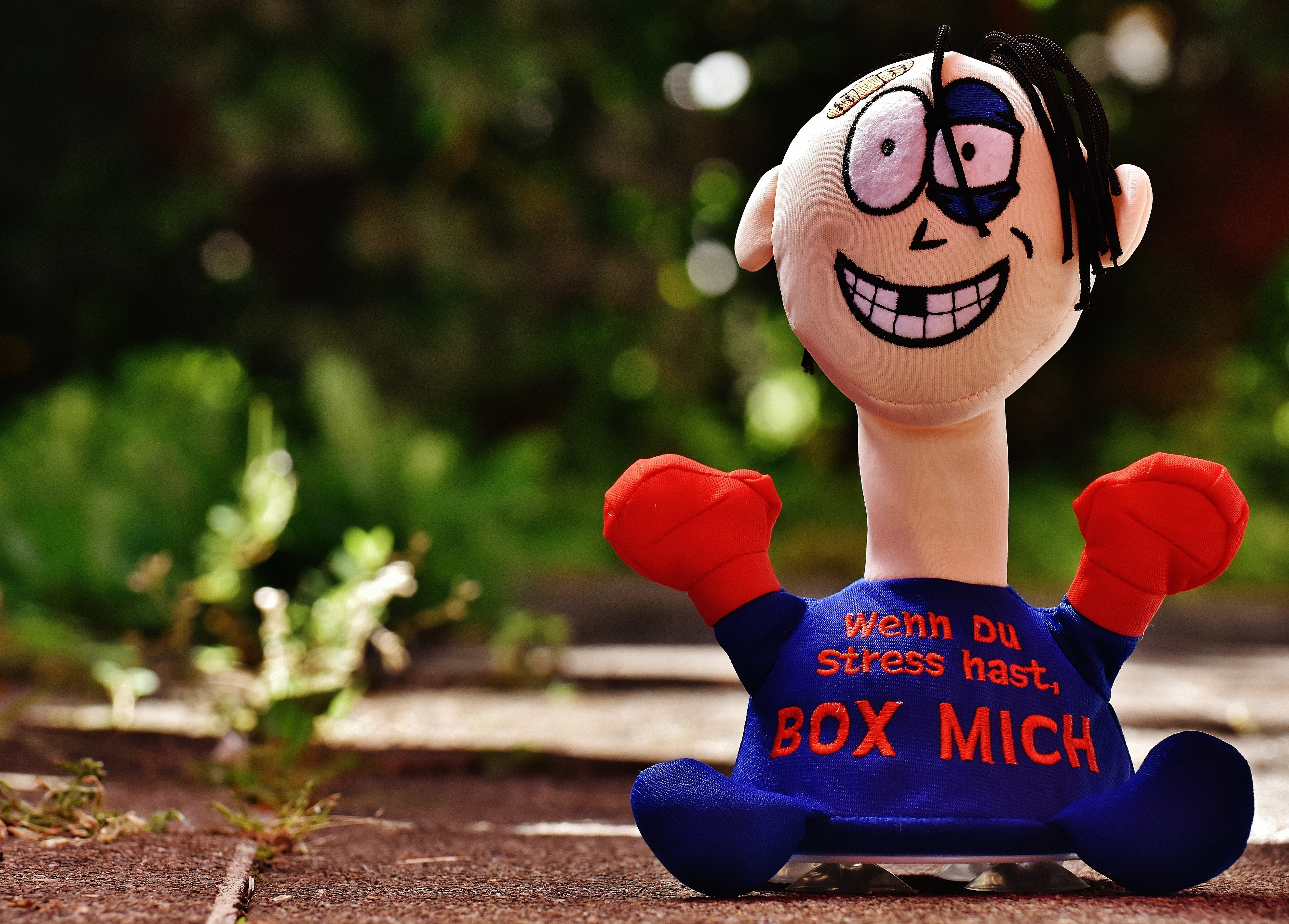 blue and red box mich plush toy