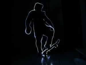 skating man neon light artwork thumbnail