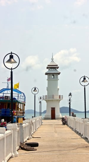 Pier, Lighthouse, Bangbao, Port, travel destinations, sky thumbnail