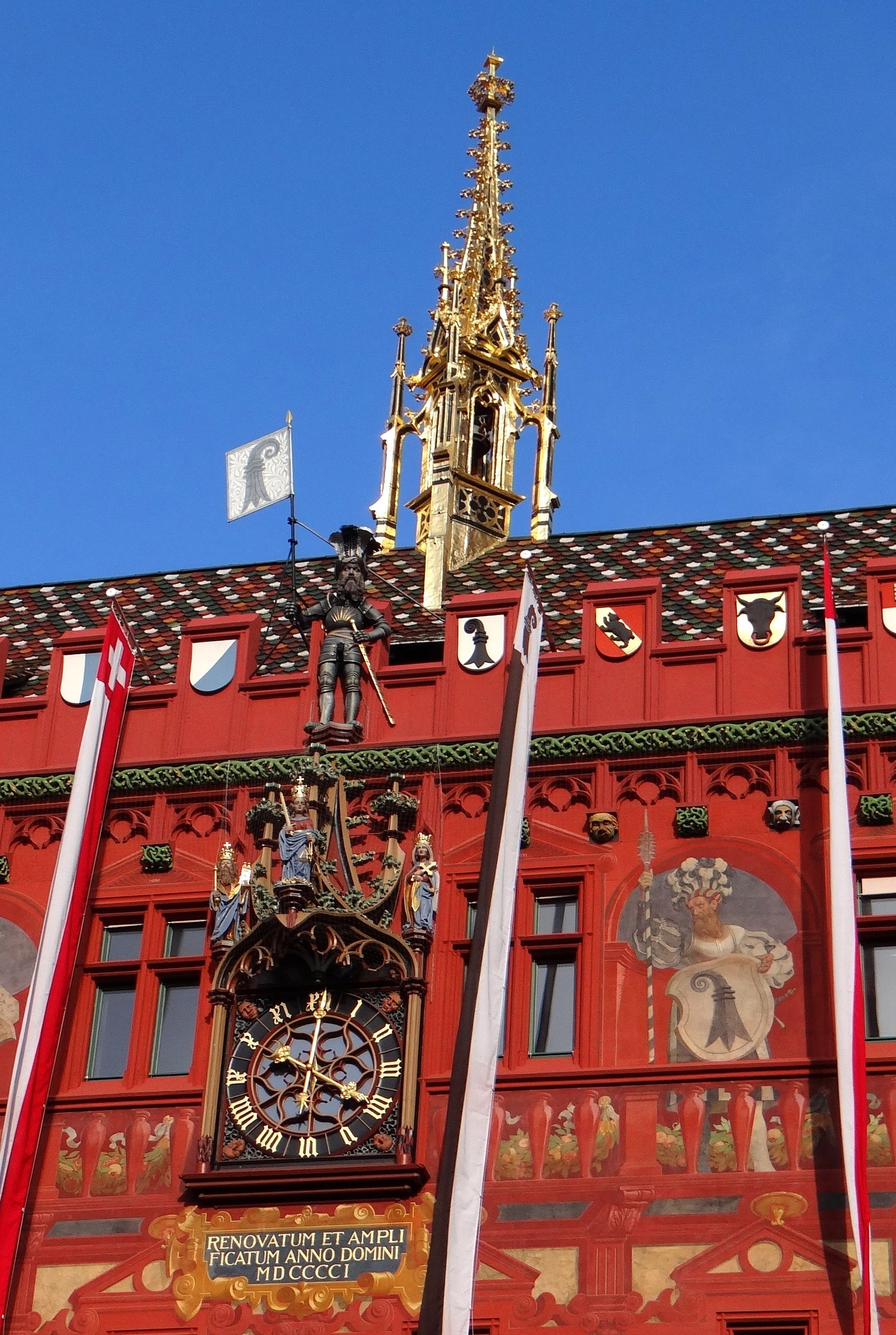 Home, Town Hall, Switzerland, Basel, Red, architecture, building exterior