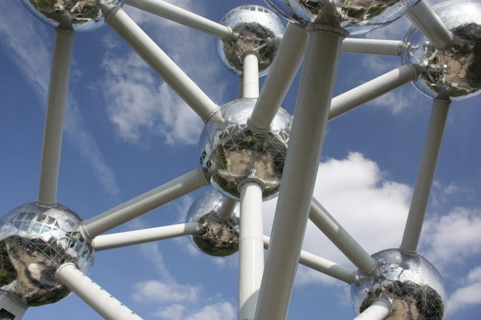 white and silver atomium in brussels preview