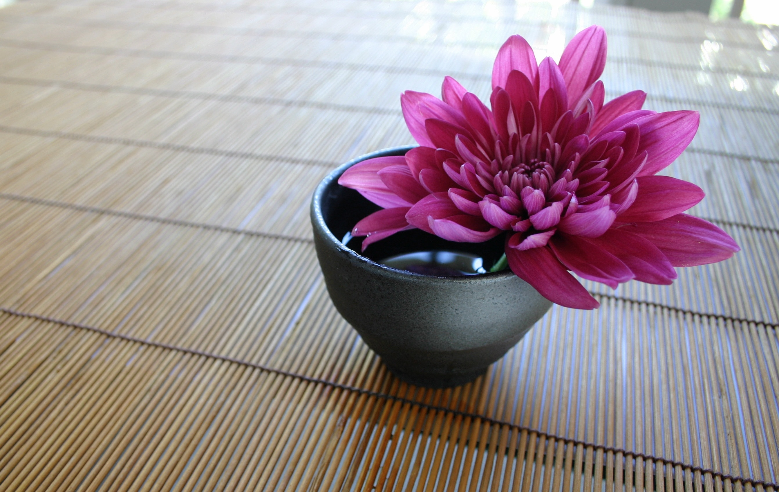 The Bamboo Curtain, Chrysanthemum, wood - material, purple