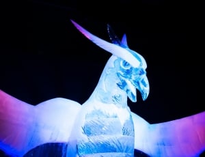 Vodel, Ice Age, Art, Ice, Bird Of Prey, blue, black background thumbnail