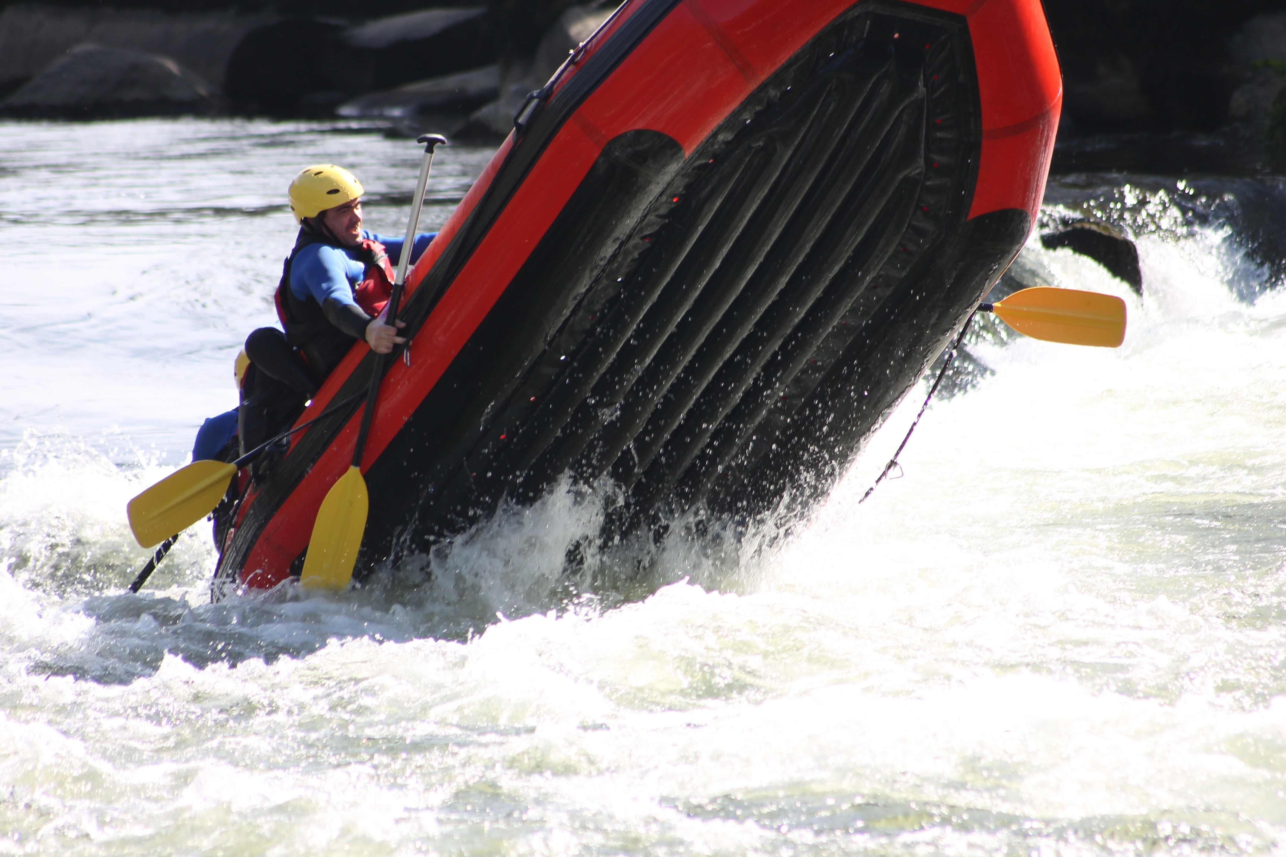 red and black raft