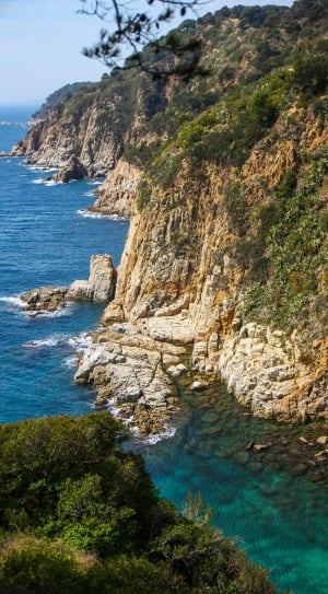 Spain, Catalonia, Cliff, Costa Brava, sea, rock - object thumbnail