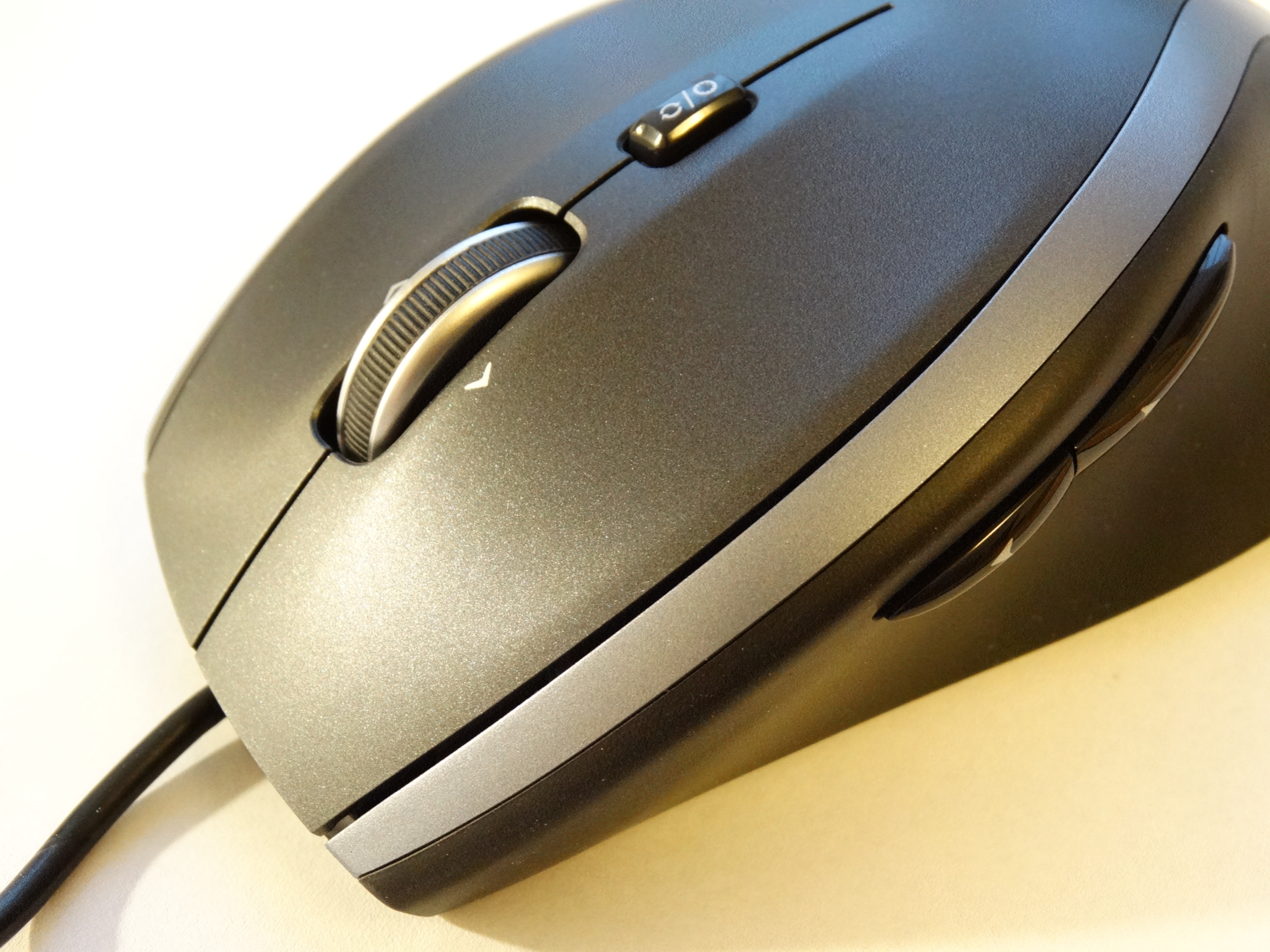 grey corded computer mouse