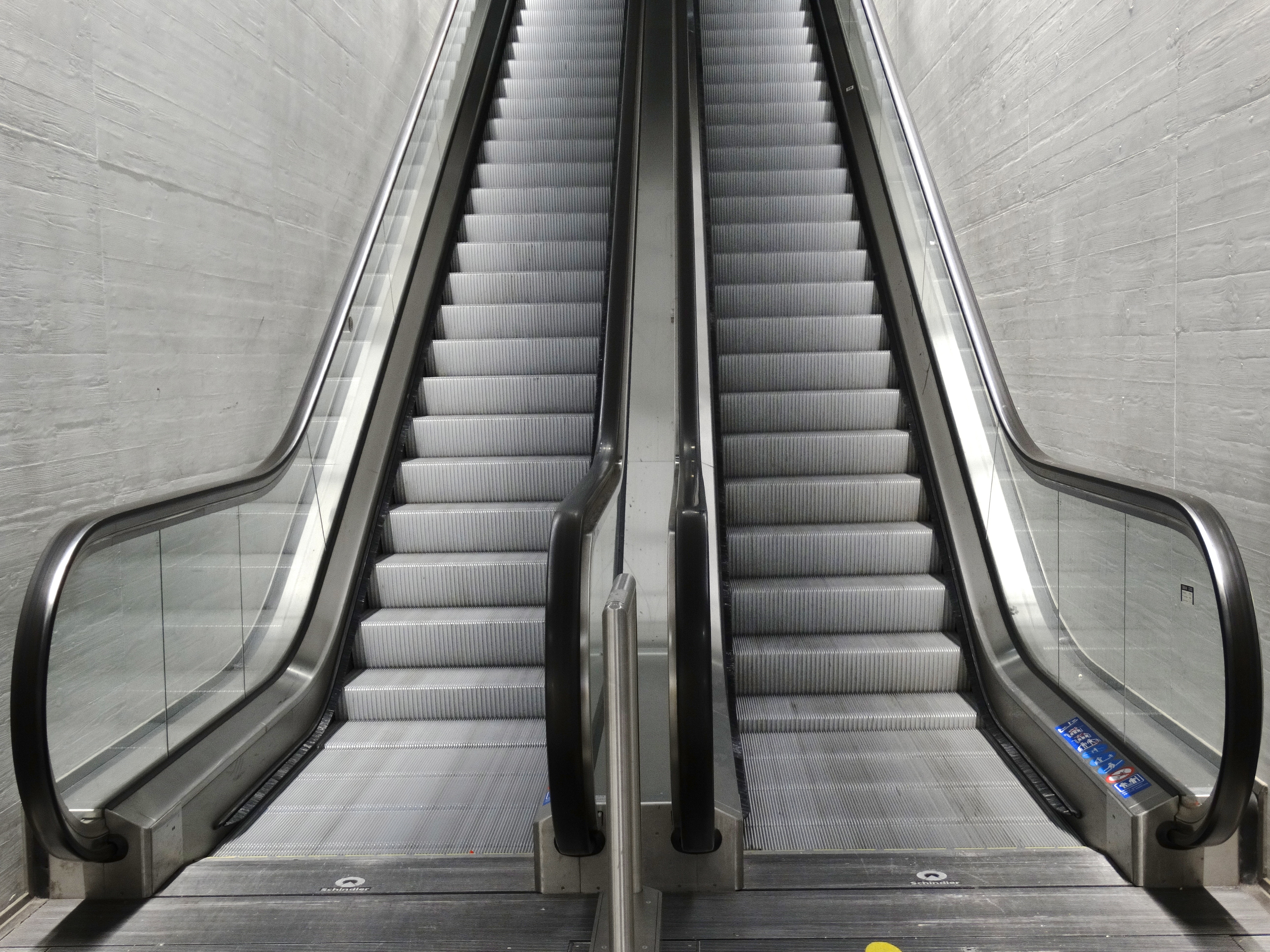 2 silver escalators
