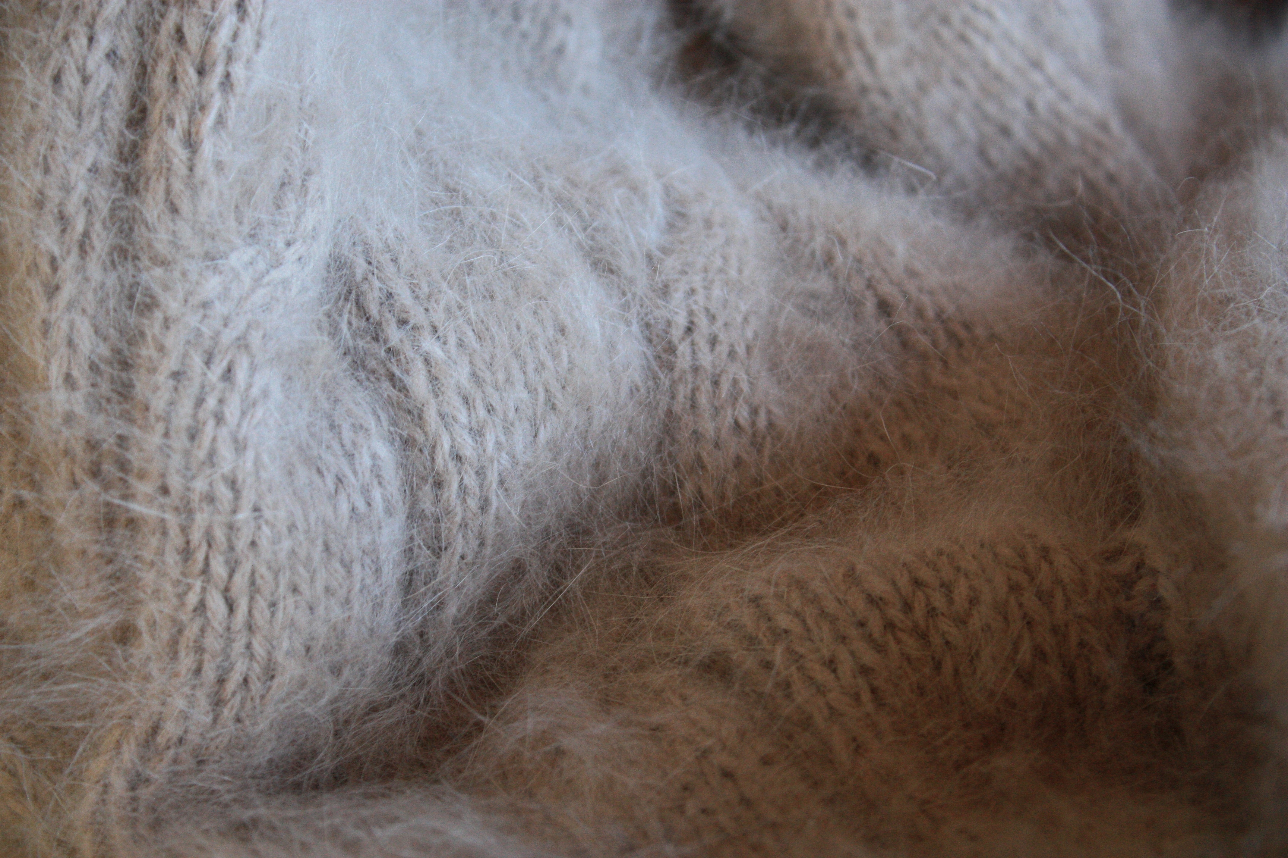 white fur textile