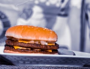 burger with 2 patties, cheese and hams thumbnail