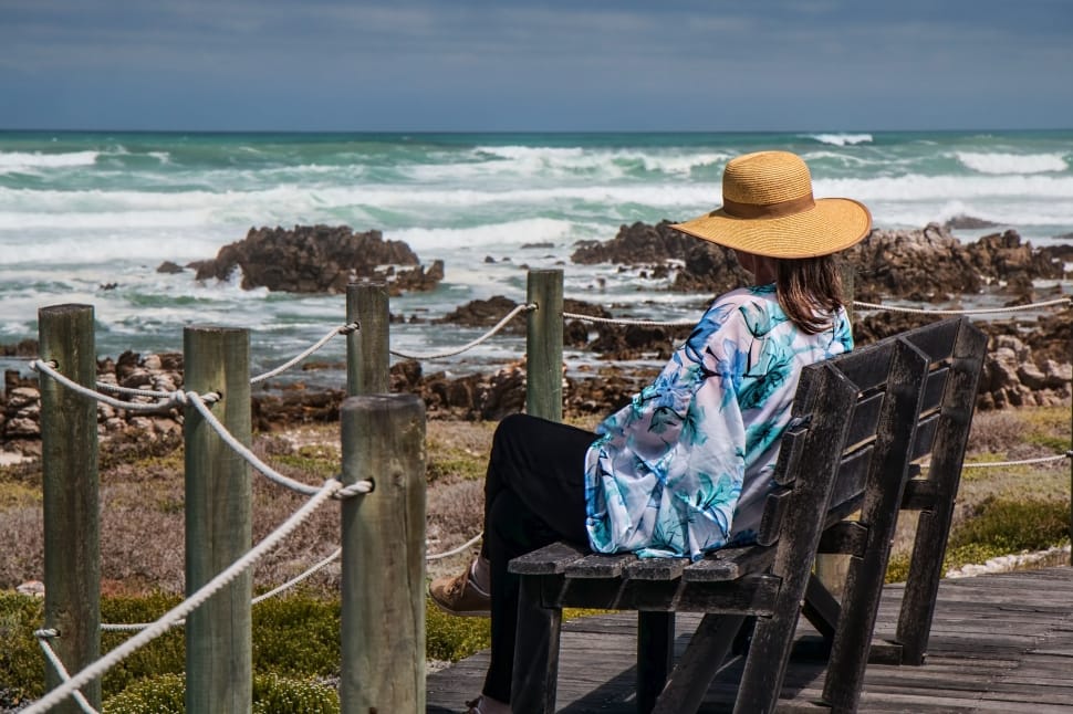 Woman Sitting, Seaside, Rocks, Alone, sea, beach preview