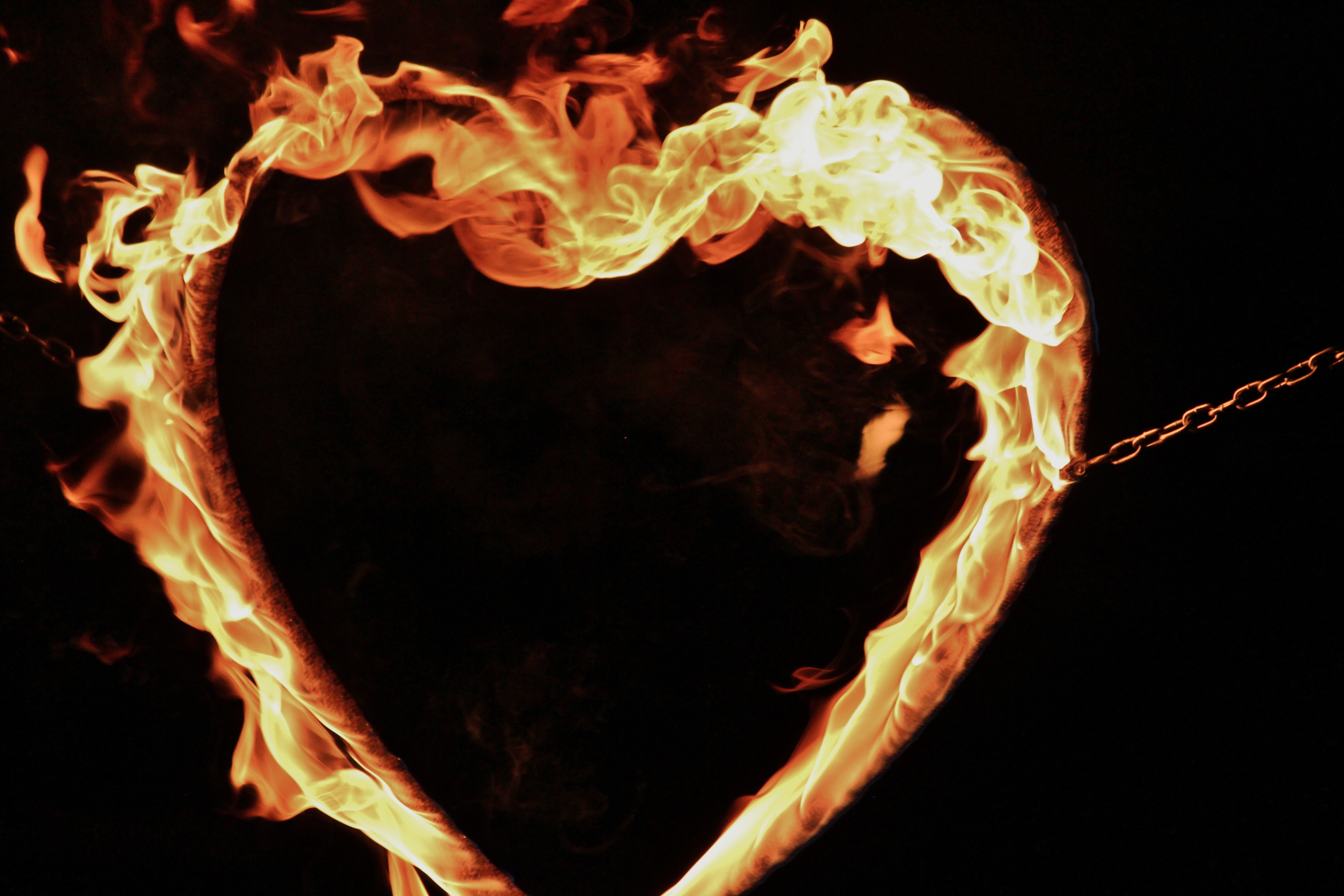 orange heart shape flame