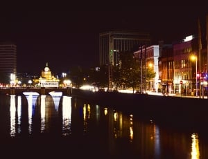 Bridge, City, Night, Lights, illuminated, reflection thumbnail