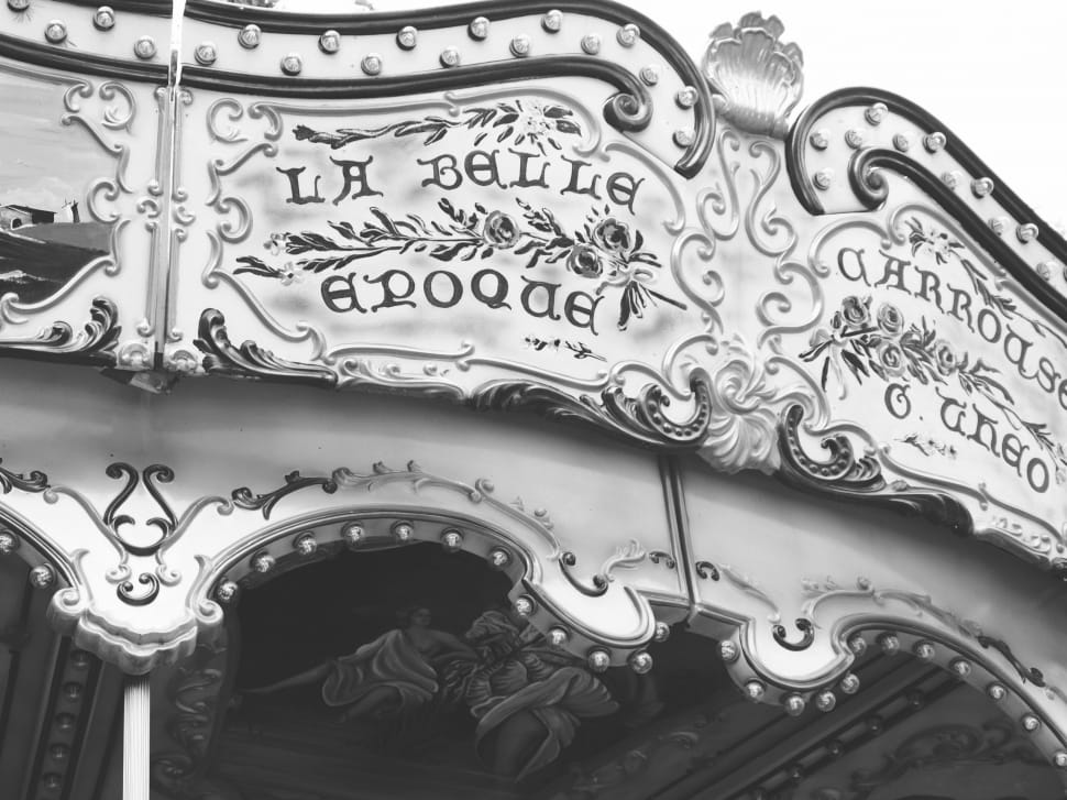 Carousel, Black And White, Retro, close-up, no people preview