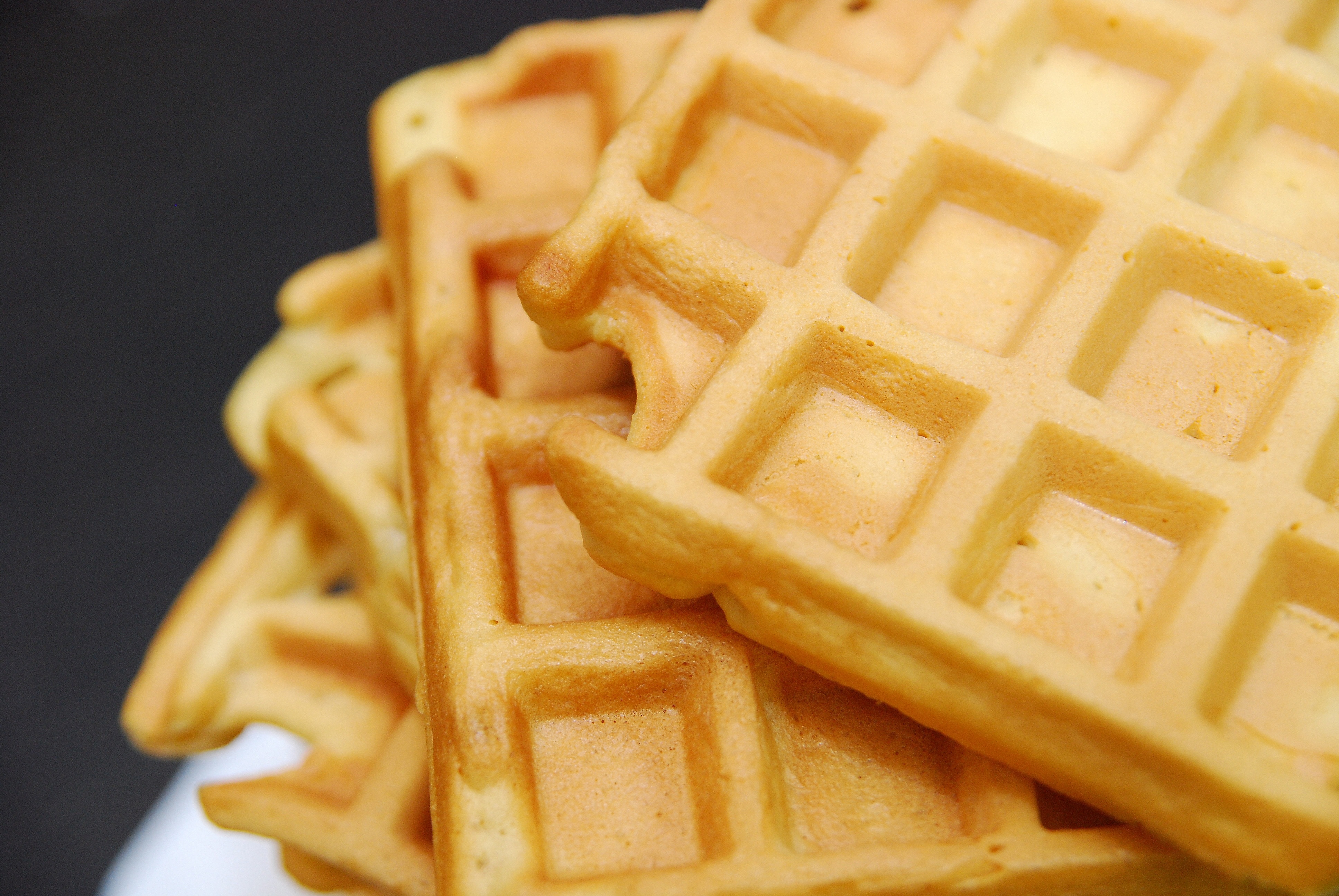 close up photo of waffle pancakes
