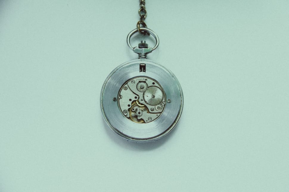 round stainless skeletal pocket watch preview