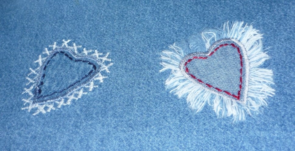 white heart patch set of 2 preview