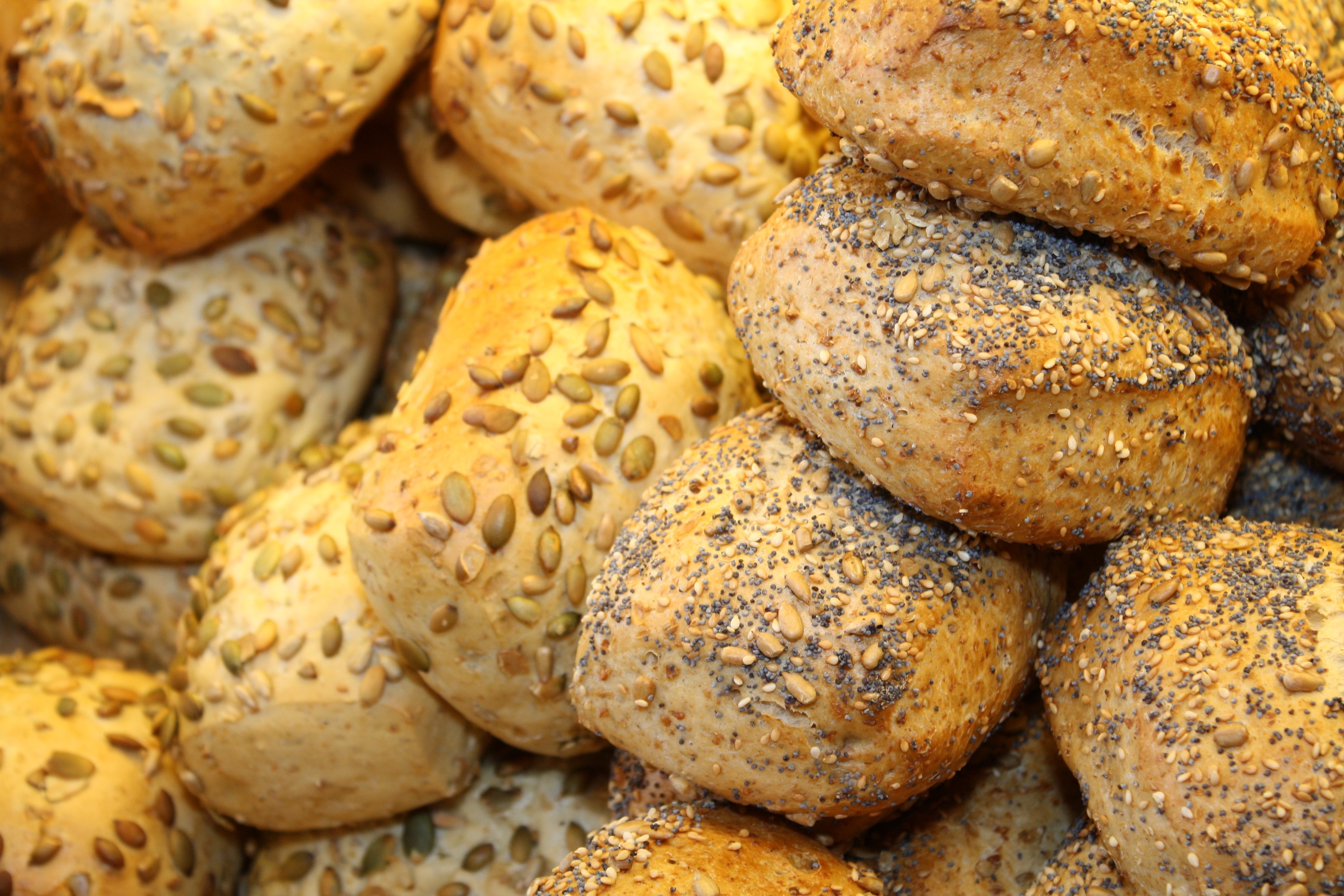 baked breads with sesame seeds
