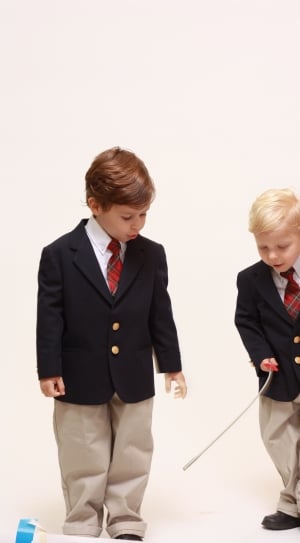 2 pieces boy's suit jacket and red necktie thumbnail