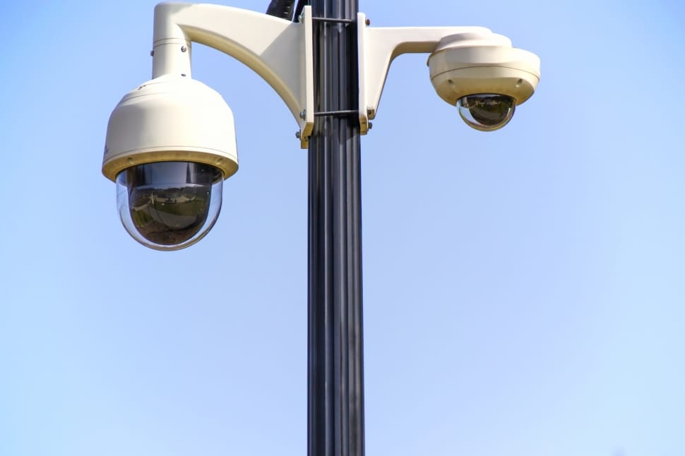 two dome surveillance cameras free image - Peakpx