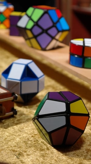 shallow focus photography of assorted rubik's cube thumbnail