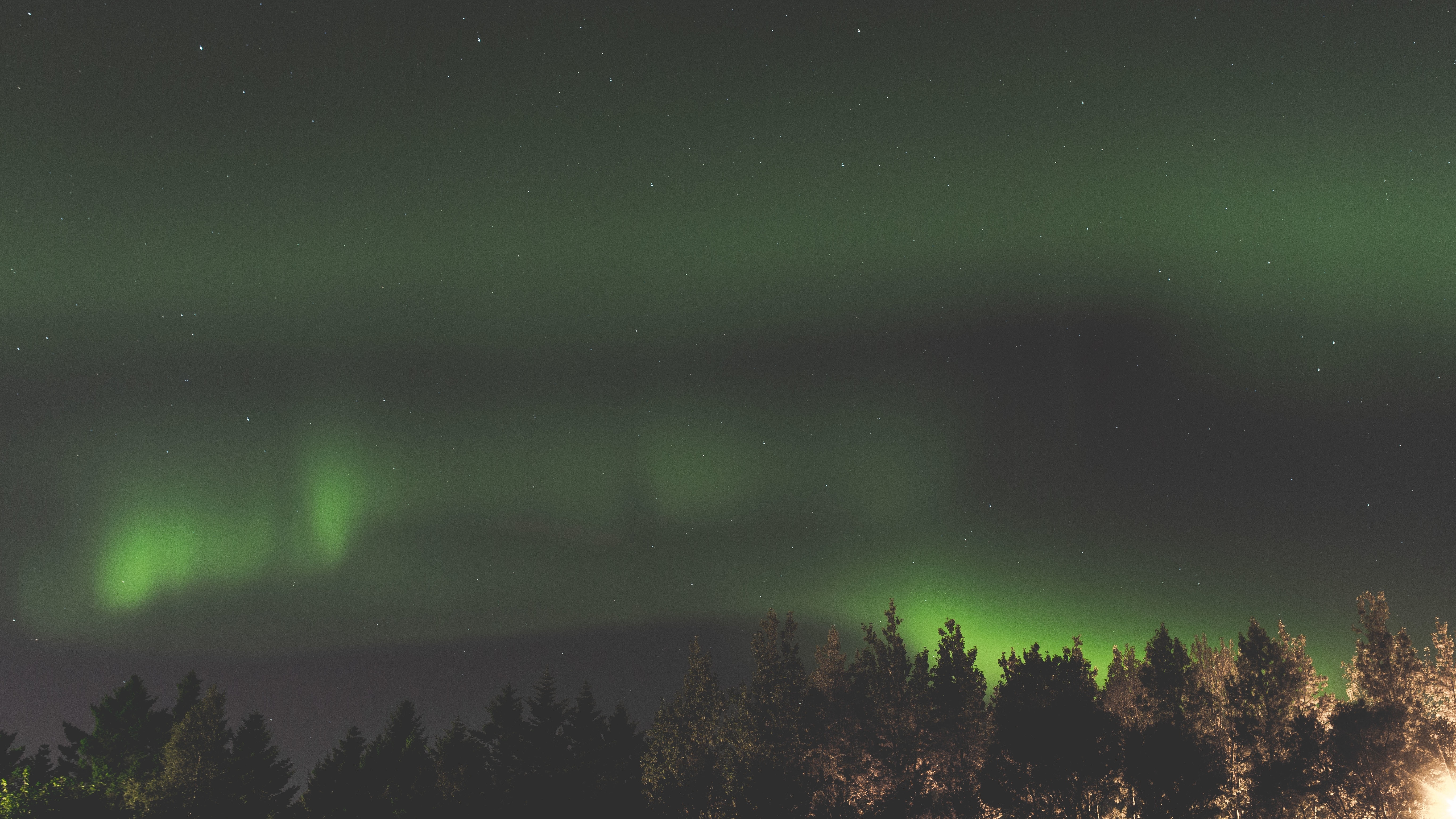 green aurora borealis