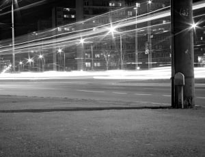 architecture, building, infrastructure, black and white, night, speed thumbnail