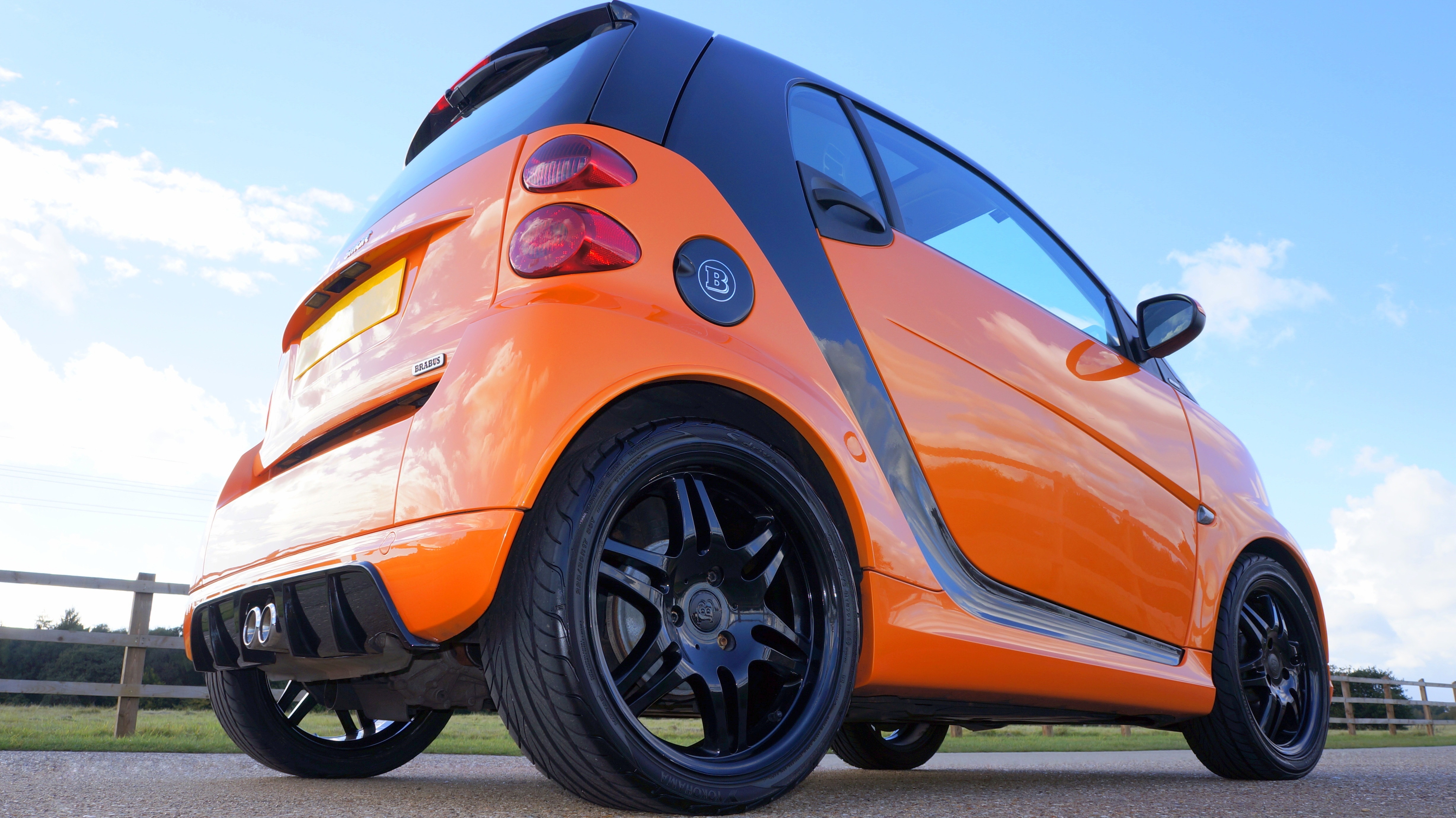 low angle photo of smart car