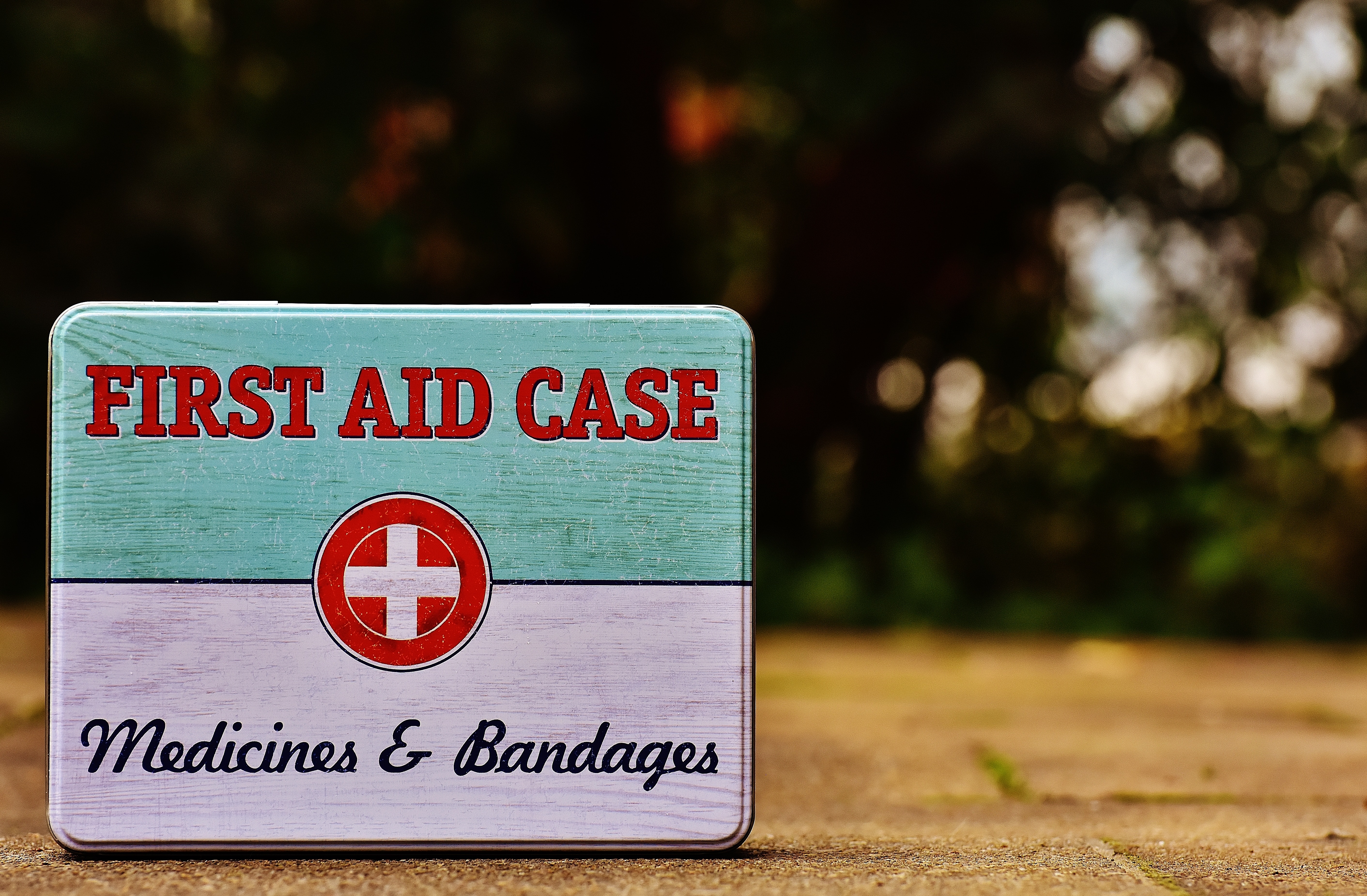 first aid case medicines & bandages