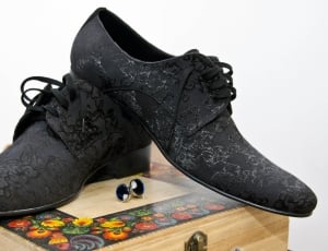 grey leather lace up shoes and box thumbnail
