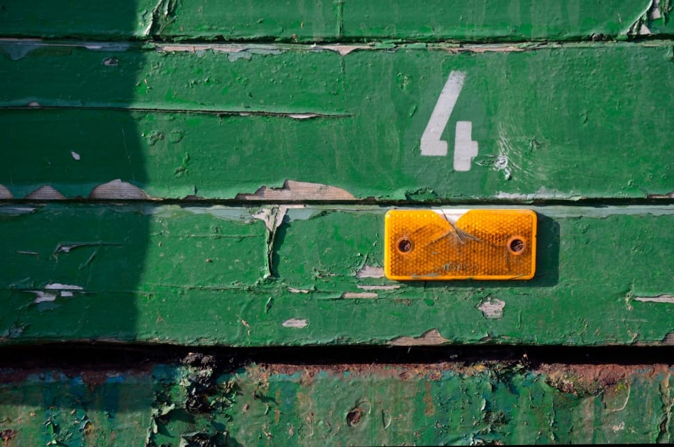 Number, Green, Weathered, Wood, Yellow, green color, paint preview