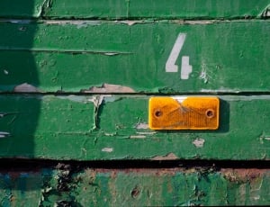 Number, Green, Weathered, Wood, Yellow, green color, paint thumbnail