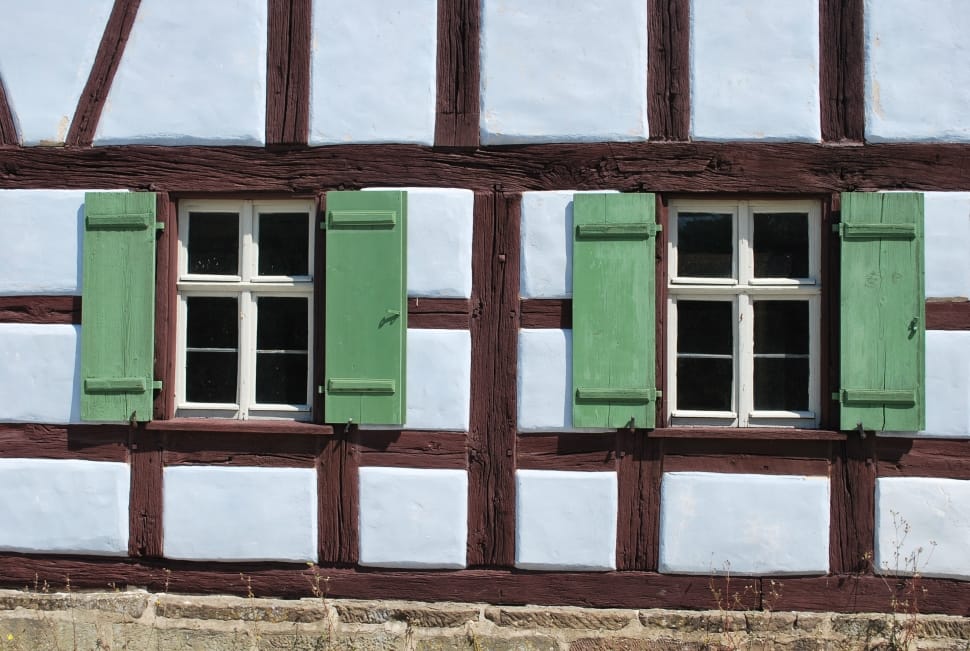 brown and green wooden window frames preview