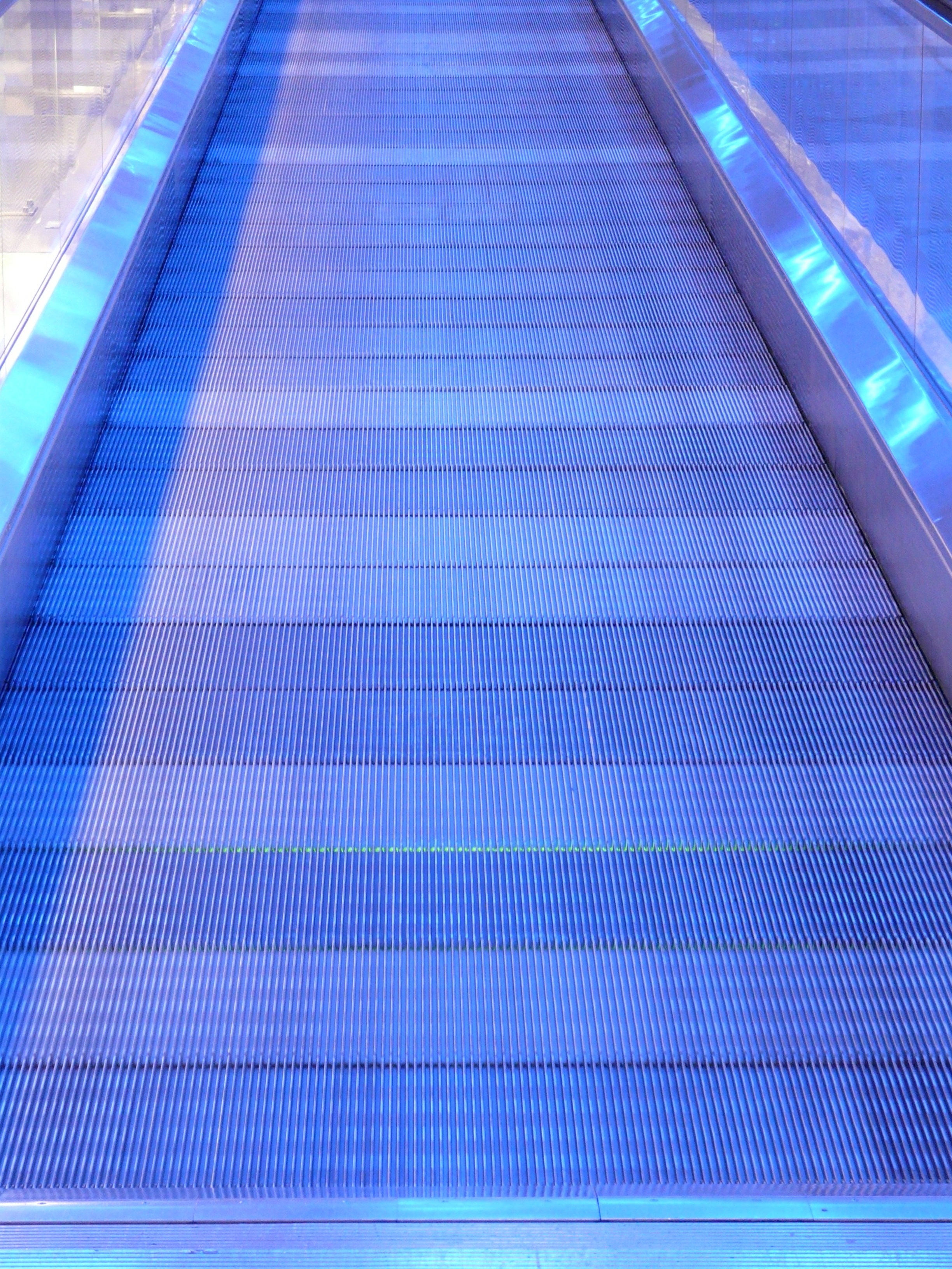 Metal Segments, Moving Walkway, blue, technology