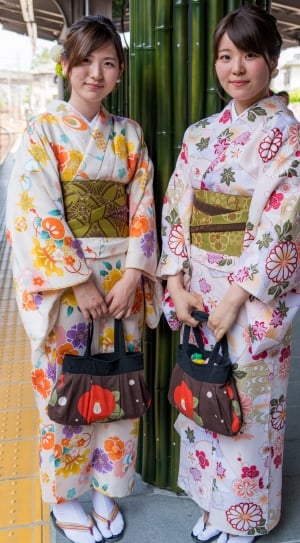 women's white multicolored floral kimono thumbnail