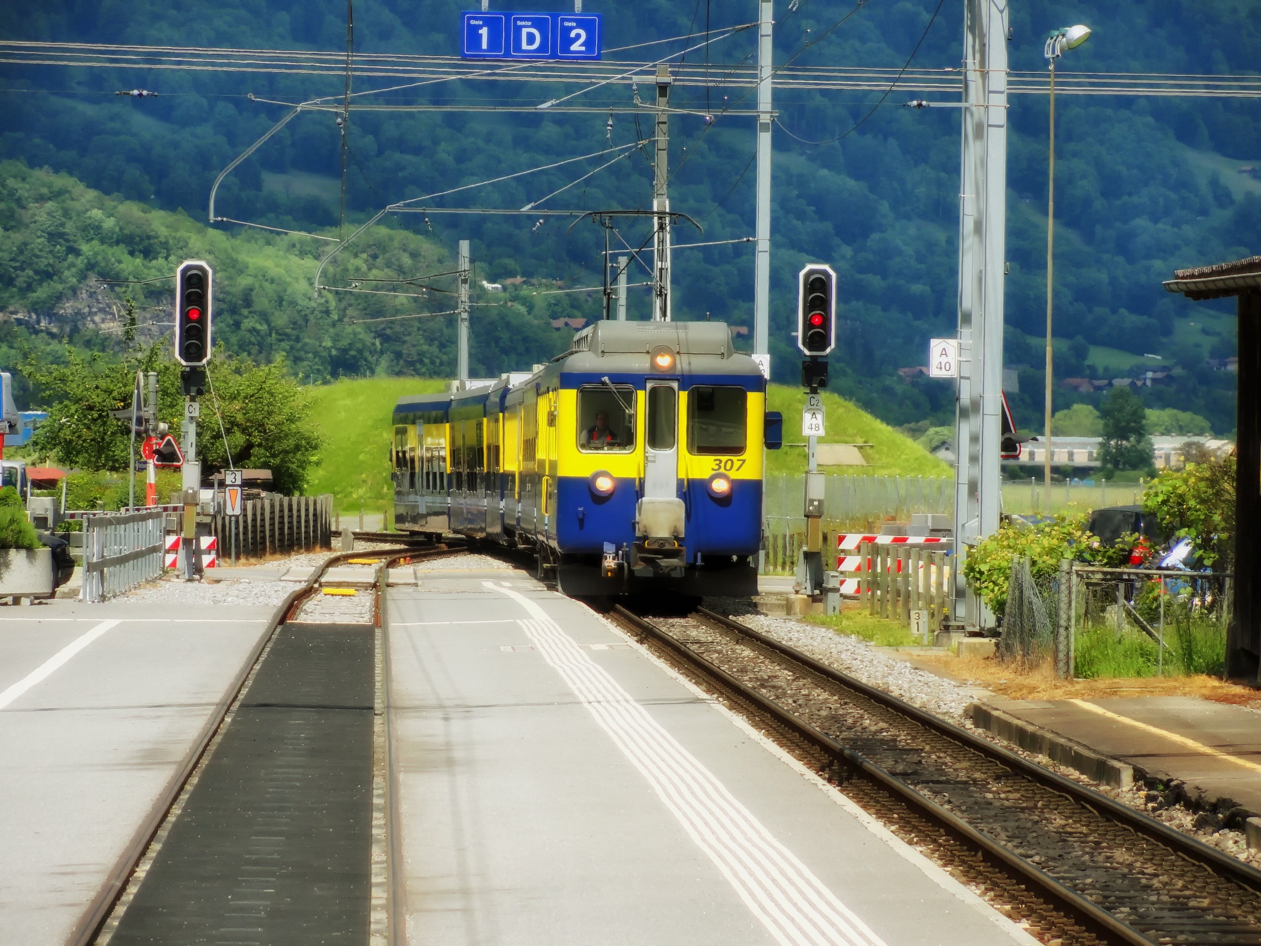 Depot, Station, Switzerland, Train, railroad track, transportation