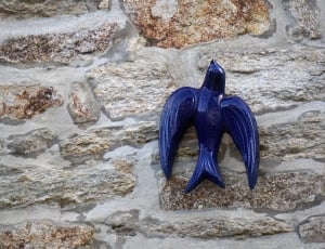 blue ceramic bird ornament thumbnail