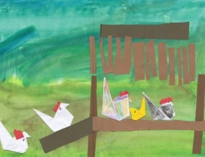 Chicken Run, Chickens, Children Drawing, flag, day thumbnail