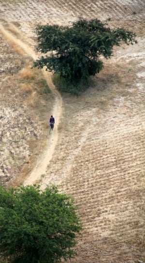 aerial photo of man riding on bicycle thumbnail